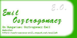 emil osztrogonacz business card